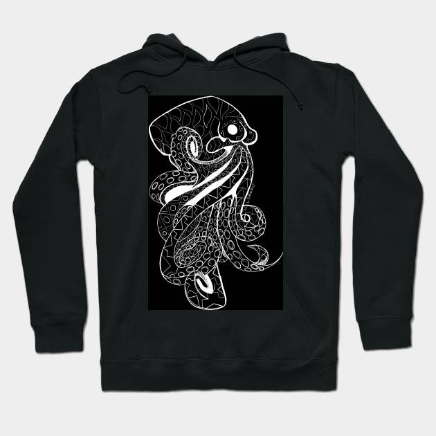 dark octopus in ecopop mandala art style Hoodie by jorge_lebeau